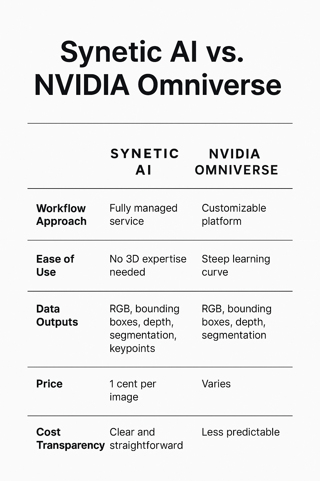 Synetic AI vs Omniverse platform comparison overview